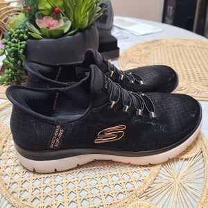 Skechers Black Athletic Shoes